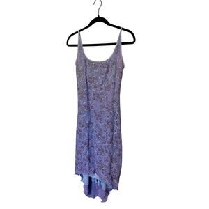 Vintage Y2K My Michelle Lavender Glitter Lace Midi Dress Fairy Ethereal M